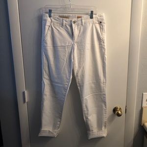 Anthropologie white chino ankle pants